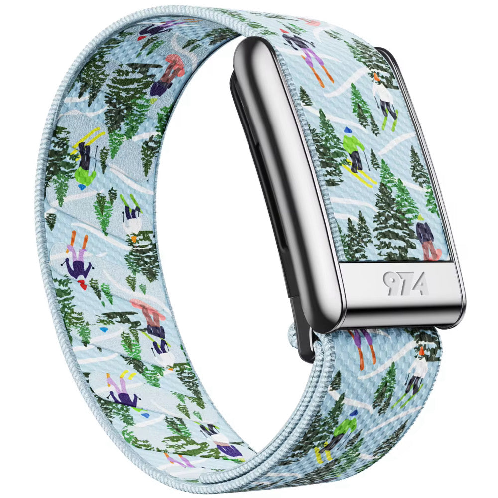 White with skiing printing Whoop band