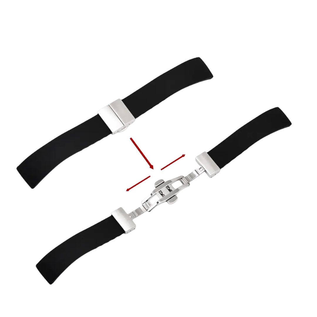 Silicone bands with stainless steel buckle