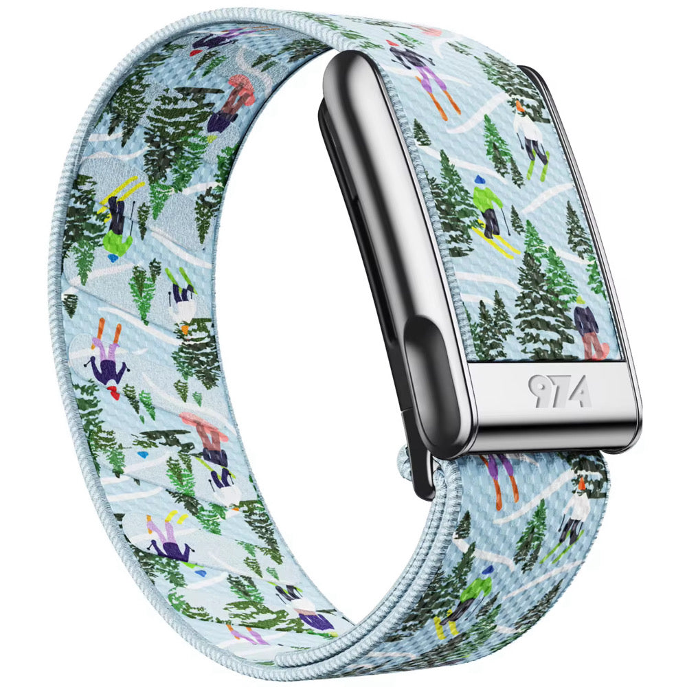 White with skiing printing Whoop band