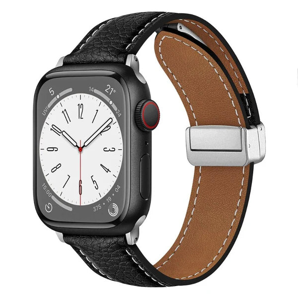 Leather band with magnet buckle