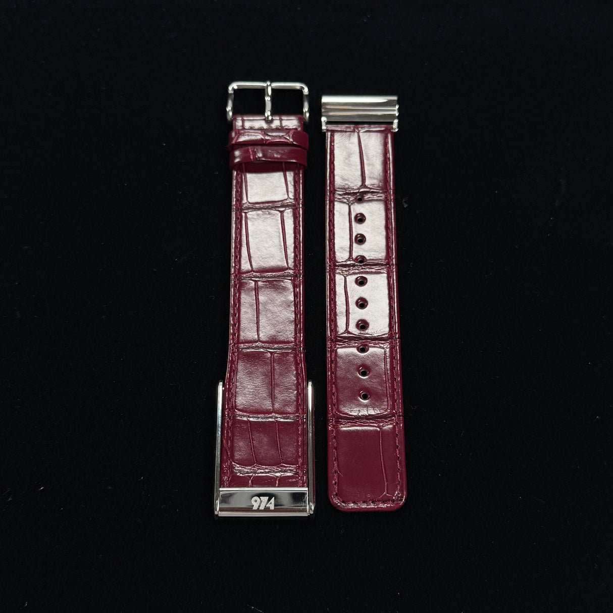 Red wine Genuine Crocodile leather whoop 5 band
