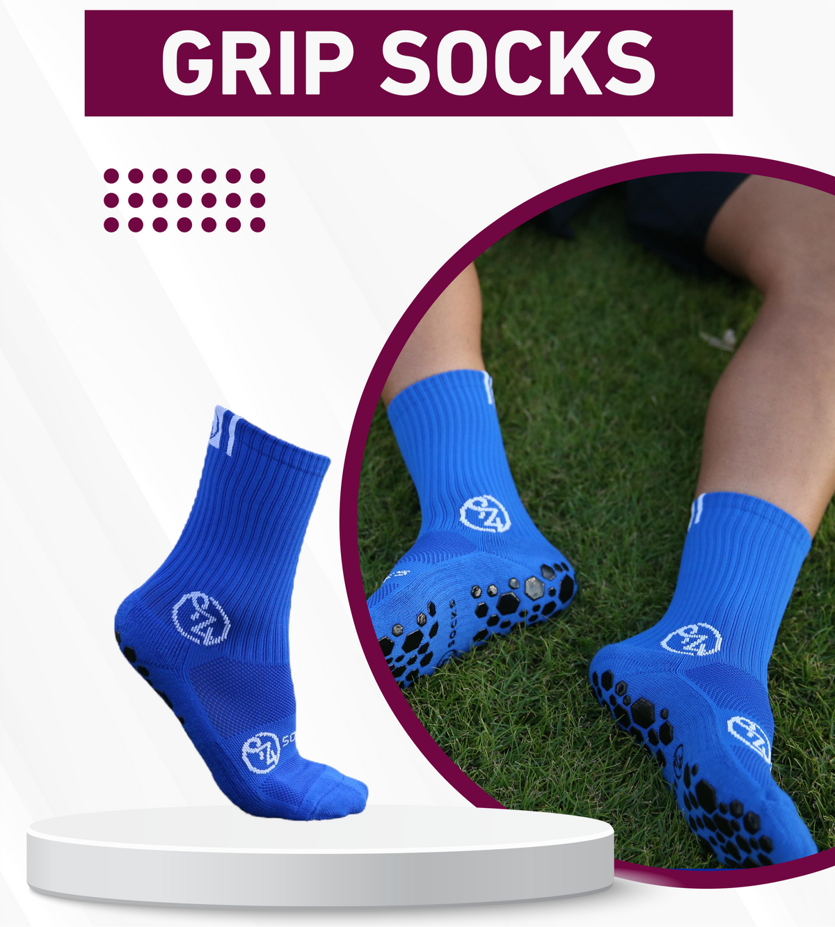 Blue Grip Socks - Pair